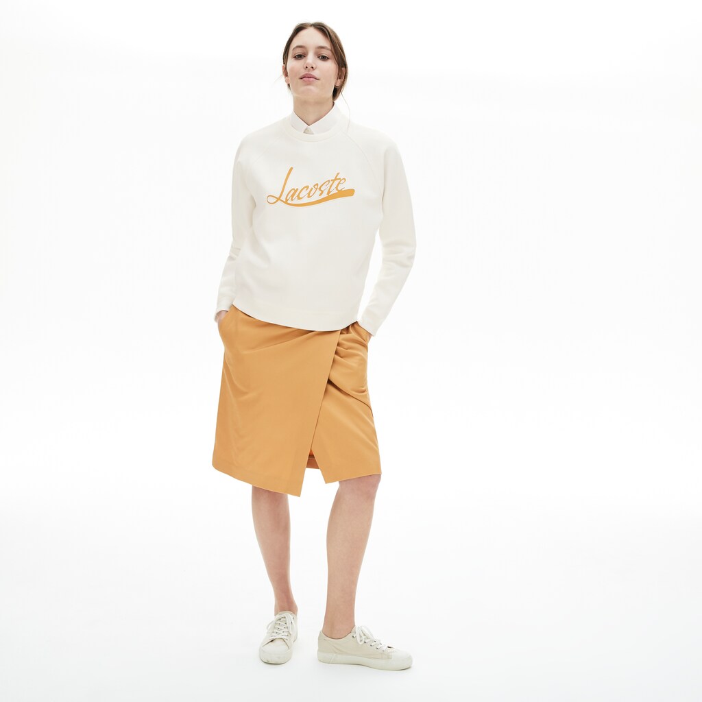 Women's Signature Print Crew Neck Sweatshirt / Lacoste