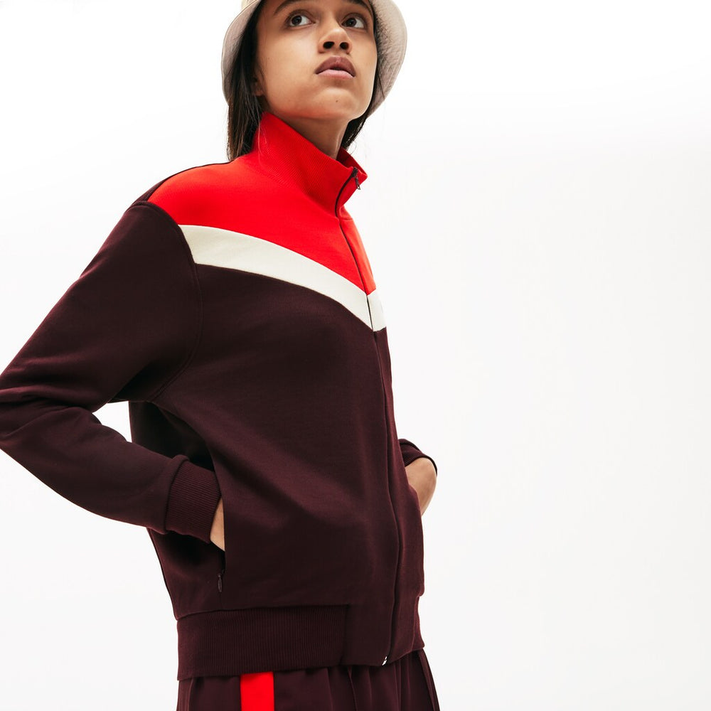 Women's Color-Block Fleece Zip Up Sweatshirt / Lacoste