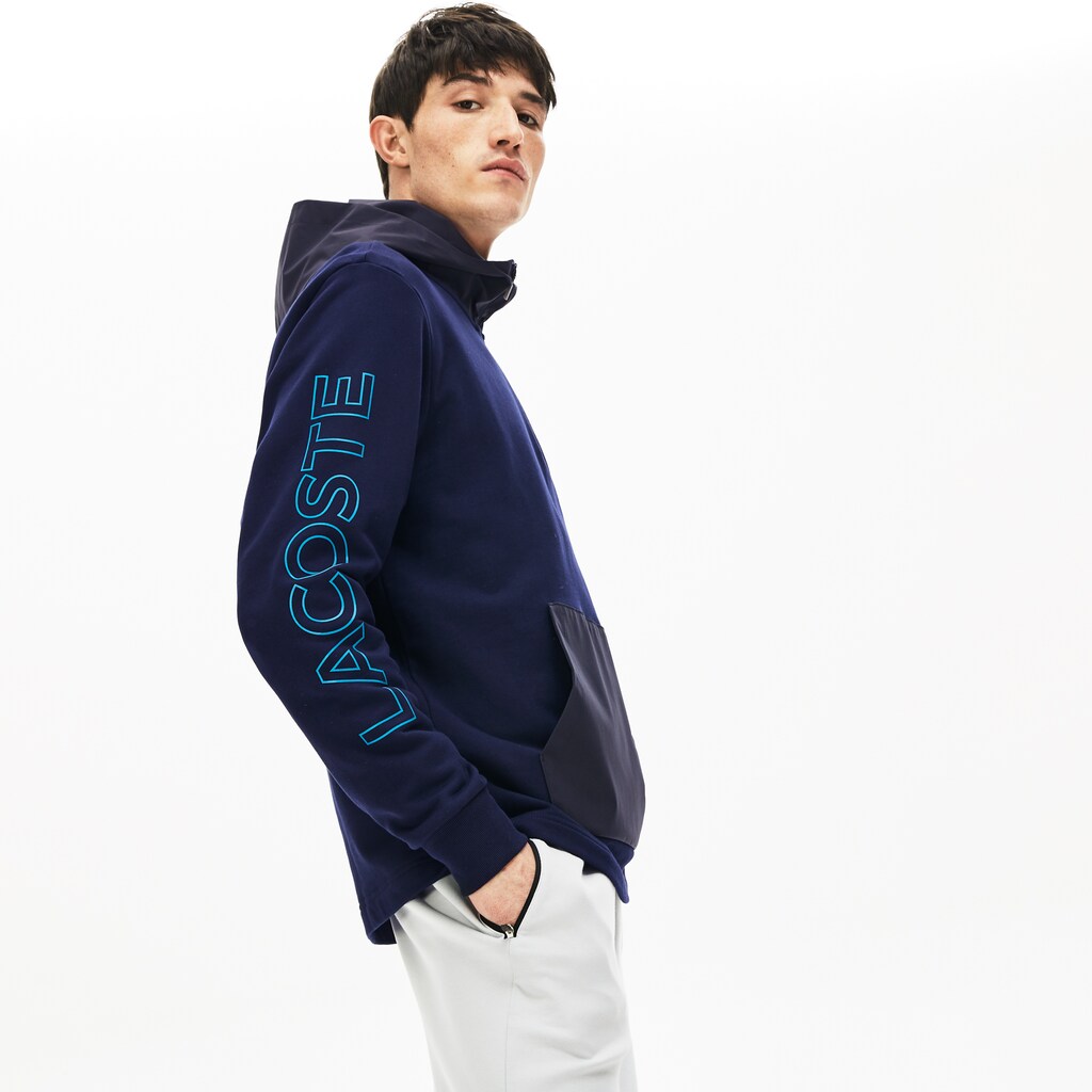 Men's Hooded Color-Block Zip Up Sweatshirt / Lacoste