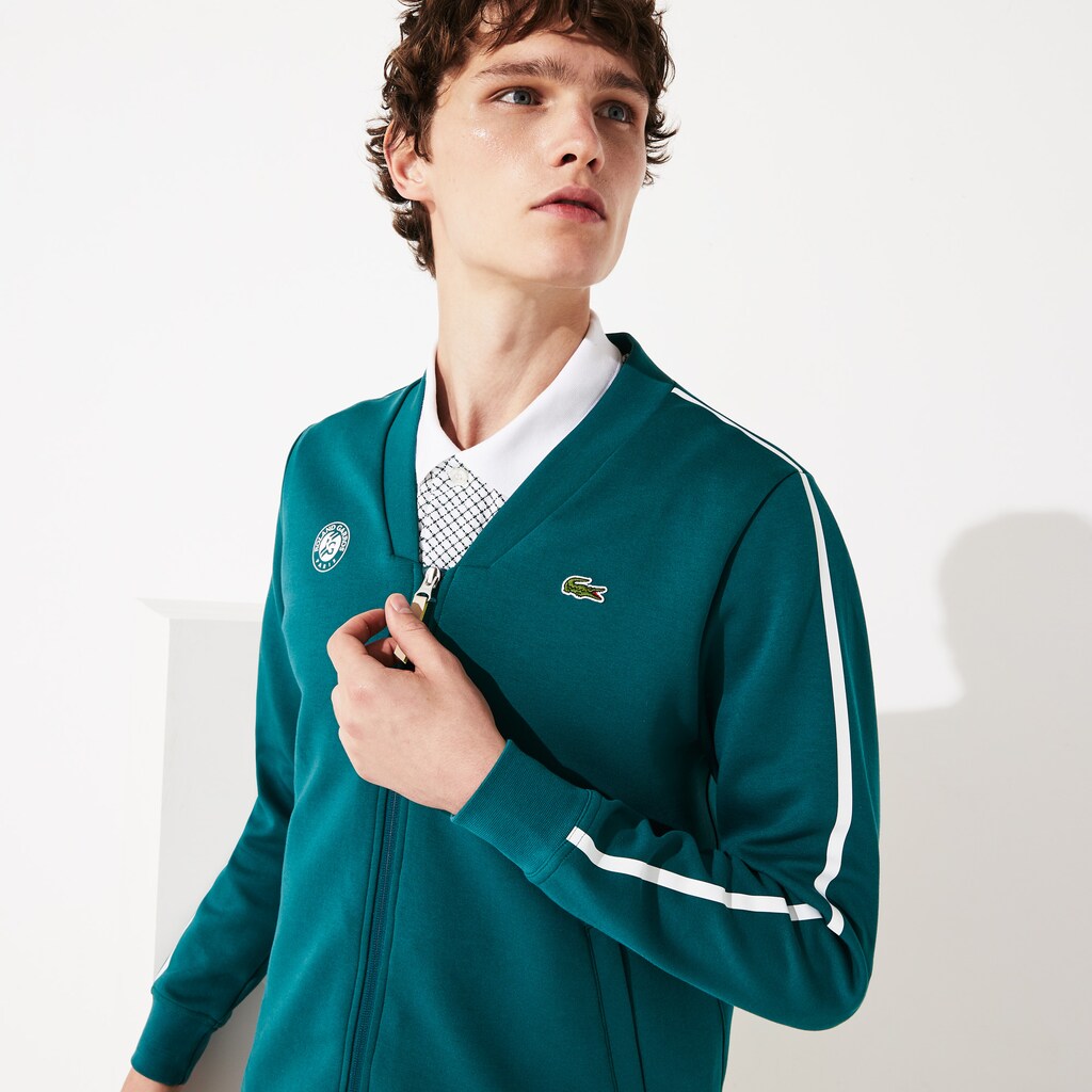 Men's SPORT Roland Garros V-Neck Zip Sweatshirt / Lacoste