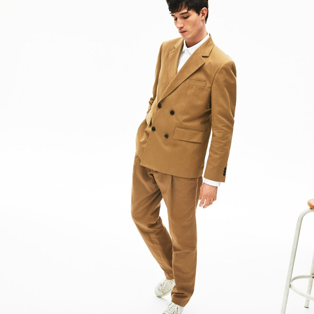 Men's Cotton-Linen Double-Breasted Jacket / Lacoste