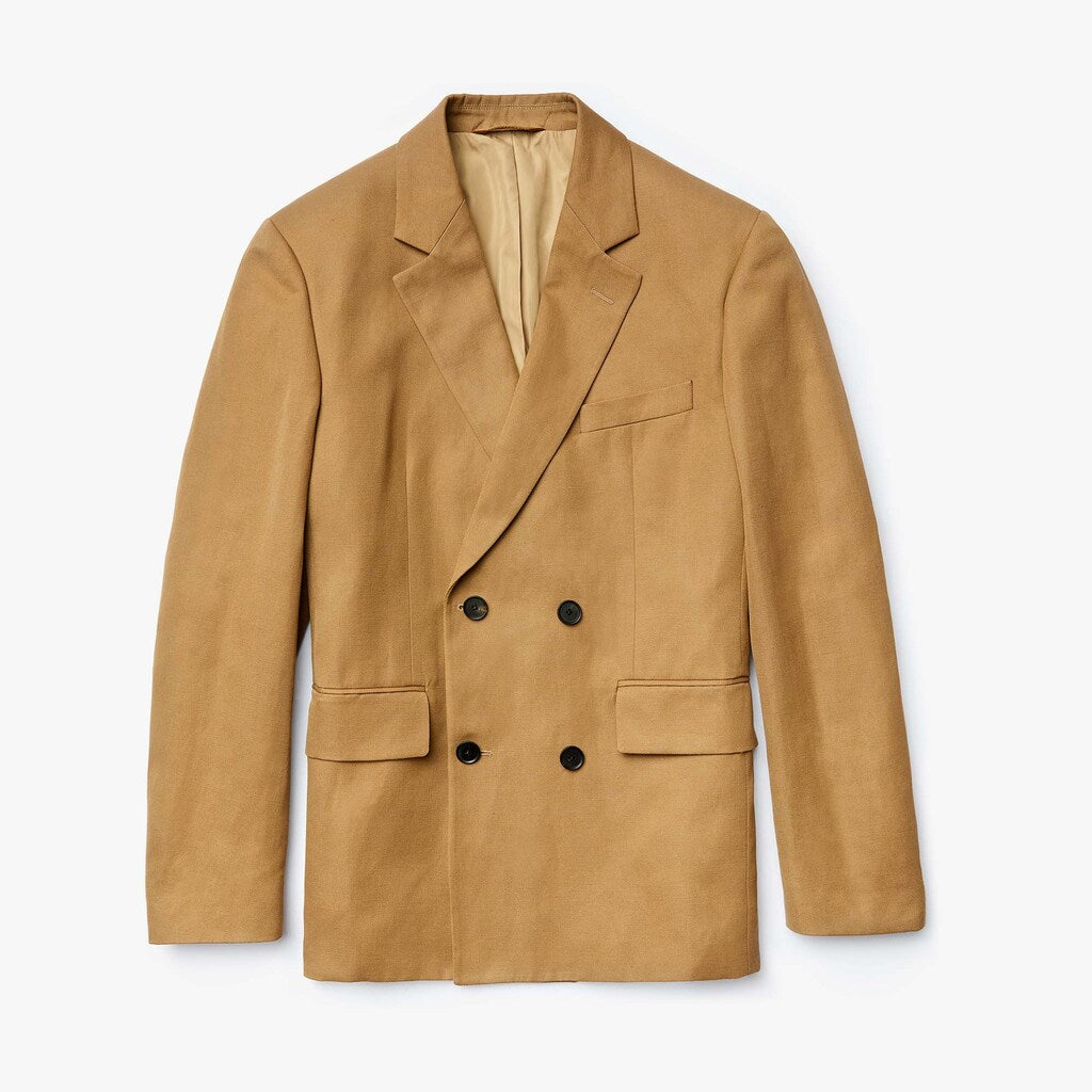 Men's Cotton-Linen Double-Breasted Jacket / Lacoste