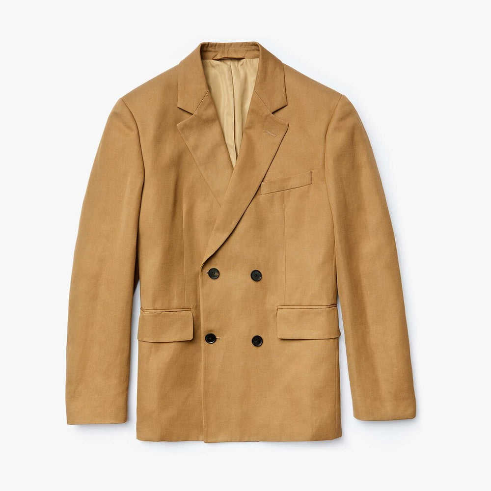Men's Cotton-Linen Double-Breasted Jacket / Lacoste