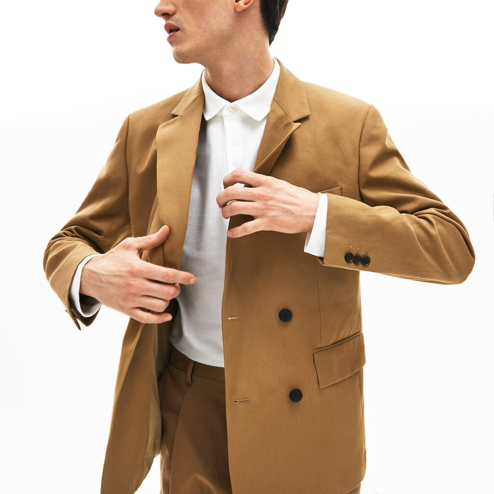 Men's Cotton-Linen Double-Breasted Jacket / Lacoste