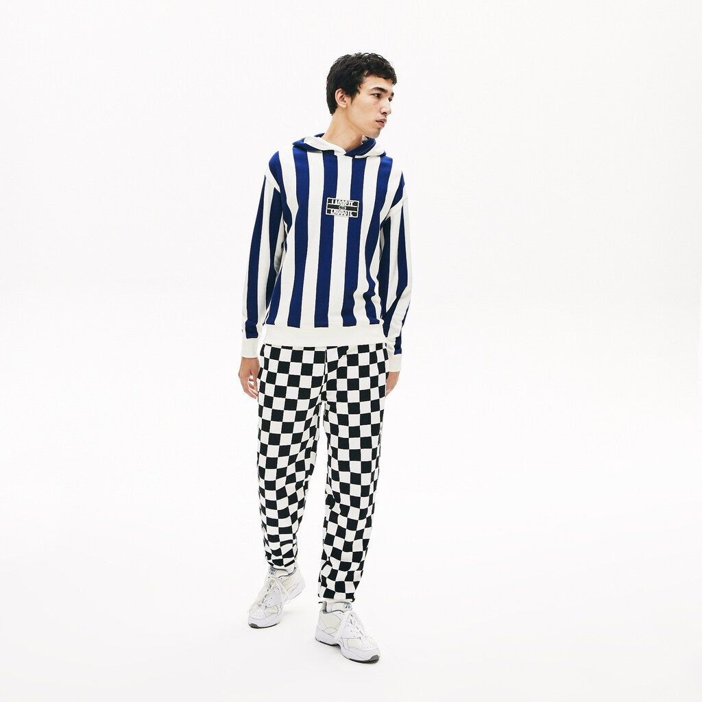 Men's LIVE Striped Fleece Hooded Sweatshirt / Lacoste