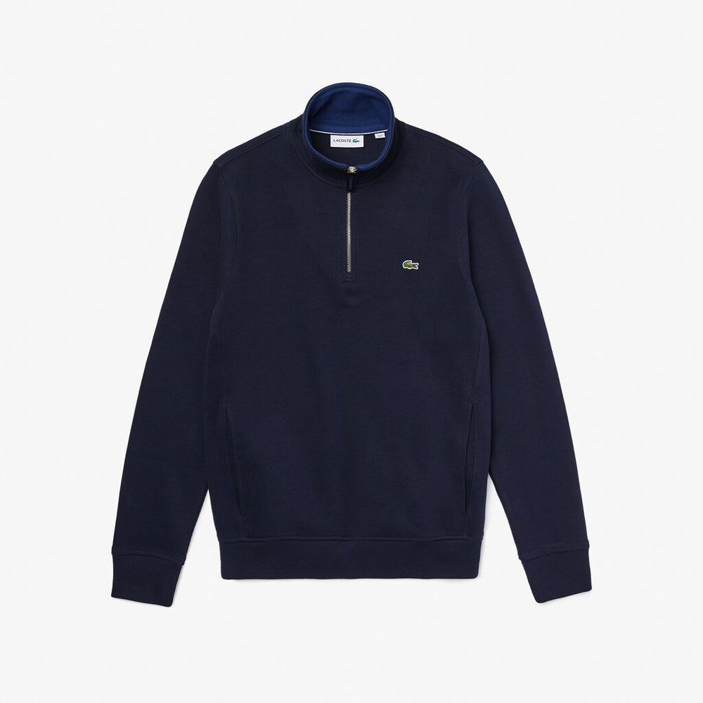 Men's Zip Stand-Up Collar Ribbed Sweatshirt / Lacoste