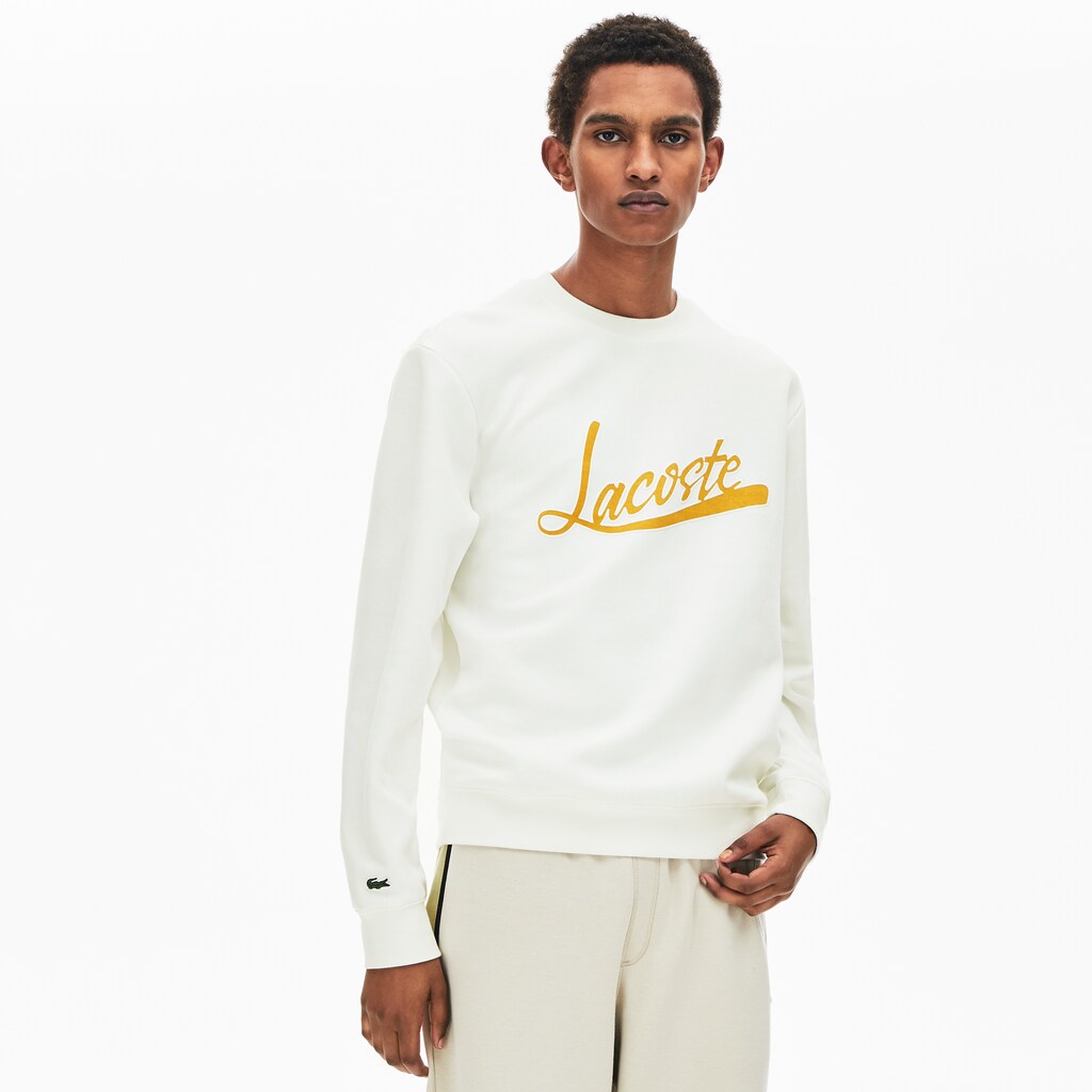 Men's Signature Print Crew Neck Sweatshirt / Lacoste