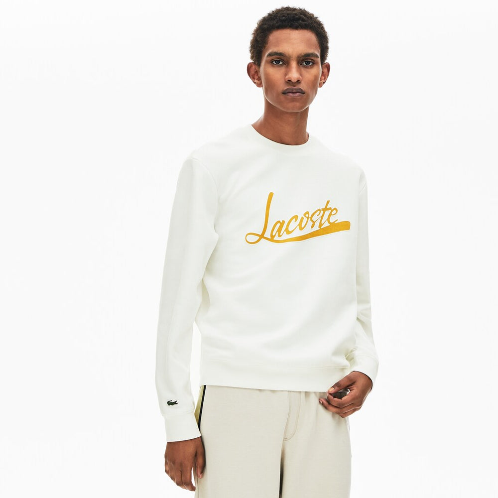 Men's Signature Print Crew Neck Sweatshirt / Lacoste