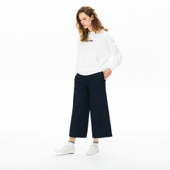 Women's Signature Wide Hooded Fleece Sweatshirt / Lacoste