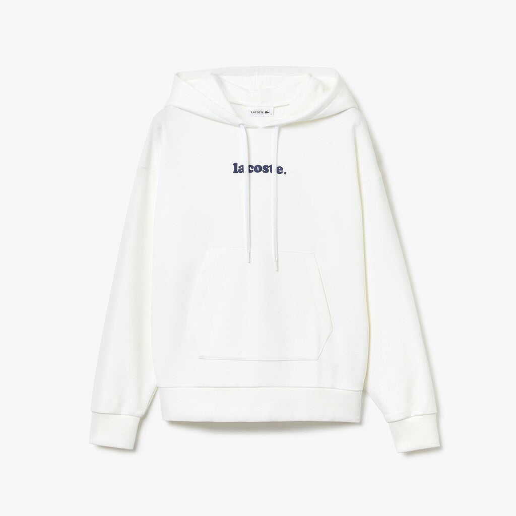 Women's Signature Wide Hooded Fleece Sweatshirt / Lacoste