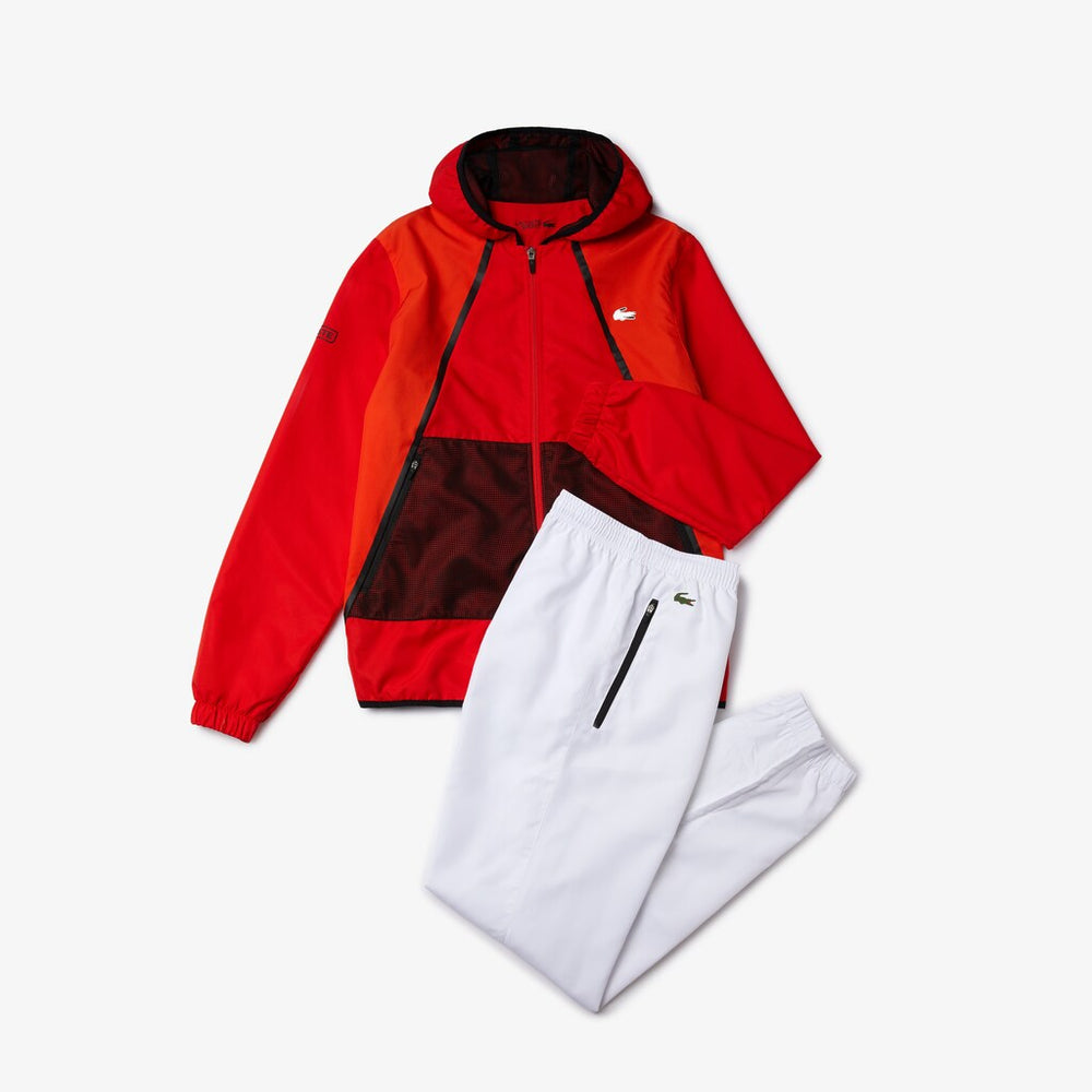 Men's SPORT Mesh Inset Hooded Colorblock Tracksuit / Lacoste