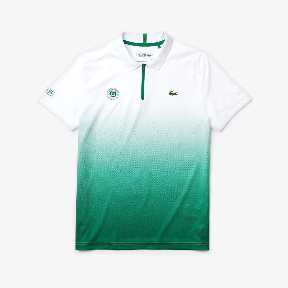 Men's SPORT Roland Garros Zip-Front Performance Polo Shirt / Lacoste