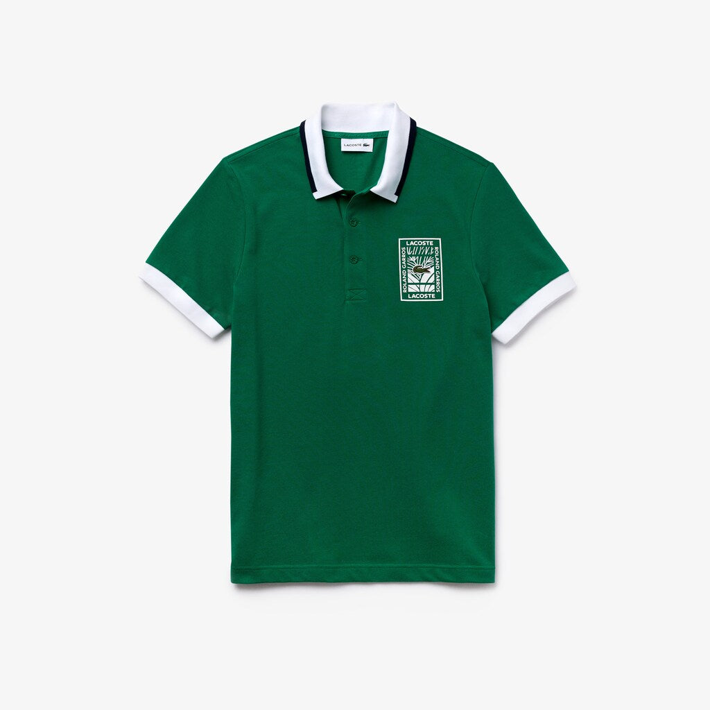 Men's SPORT Roland Garros Plant-Print Cotton Polo Shirt / Lacoste