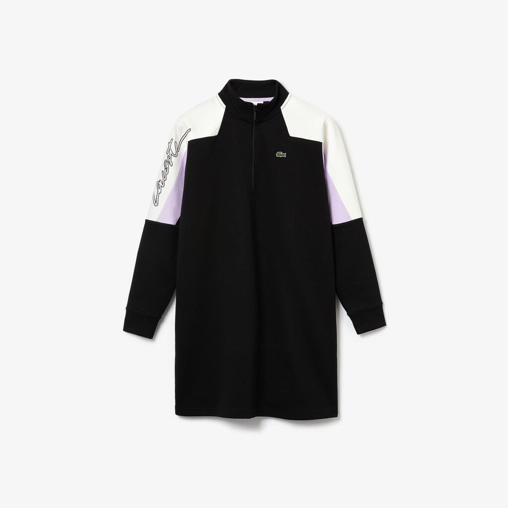 Women's LIVE Colorblock Cotton Zip Sweatshirt Dress / Lacoste