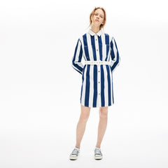 Women's LIVE Striped Cotton Shirtdress / Lacoste