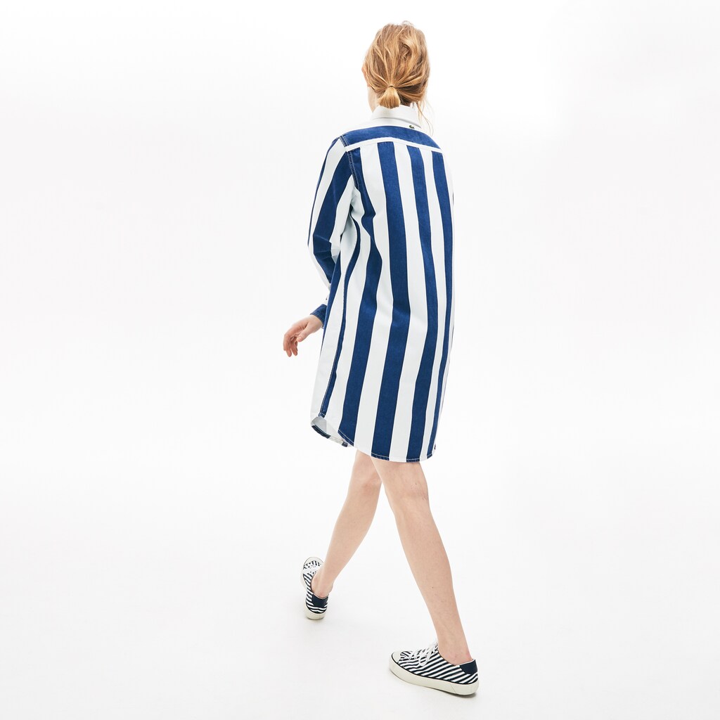 Women's LIVE Striped Cotton Shirtdress / Lacoste