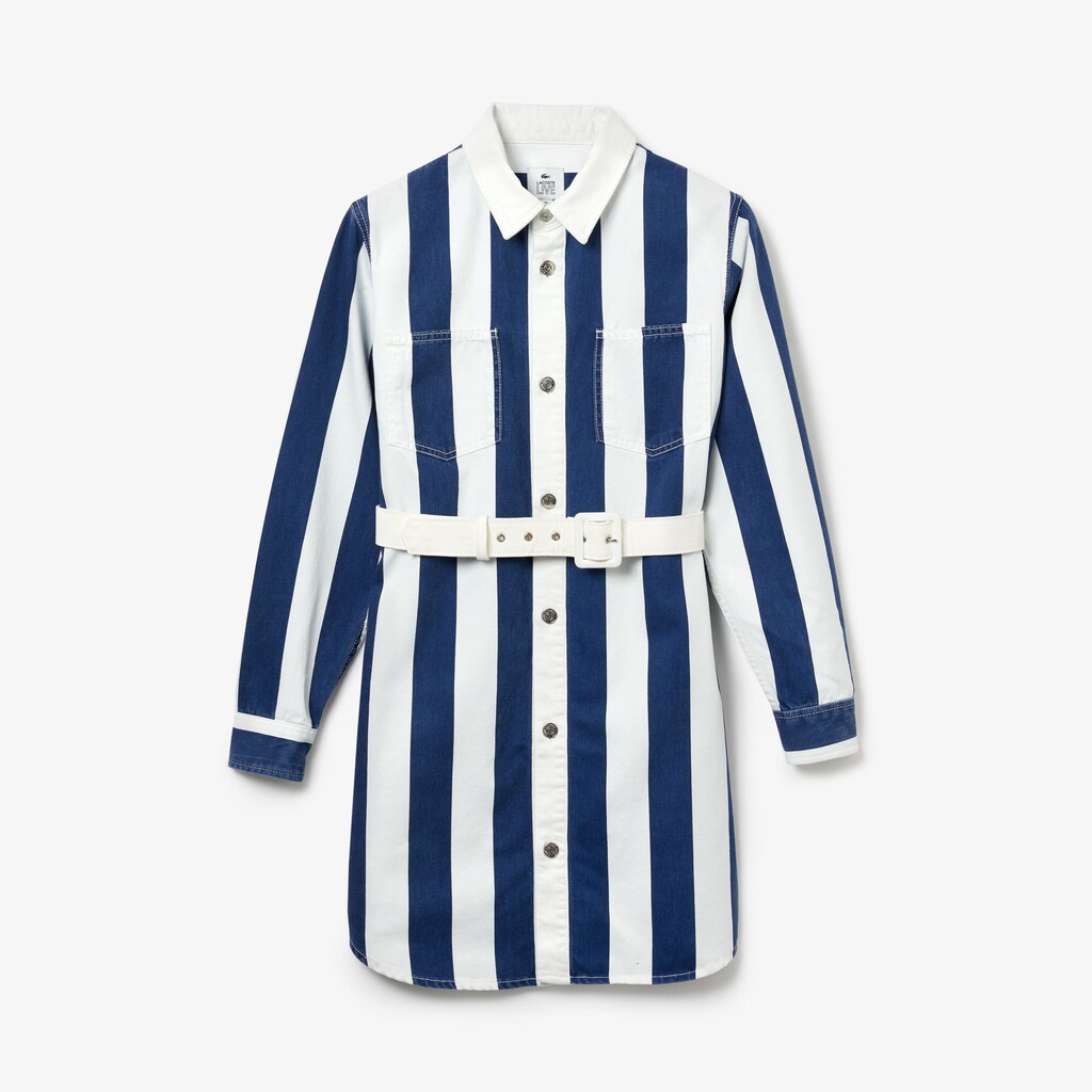 Women's LIVE Striped Cotton Shirtdress / Lacoste