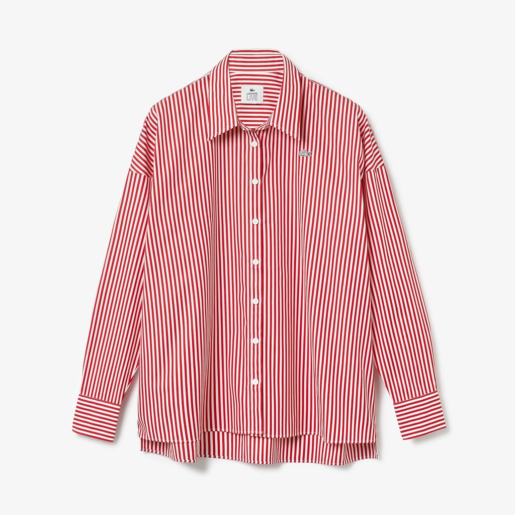Women's LIVE Boxy-Fit Striped Cotton Shirt / Lacoste