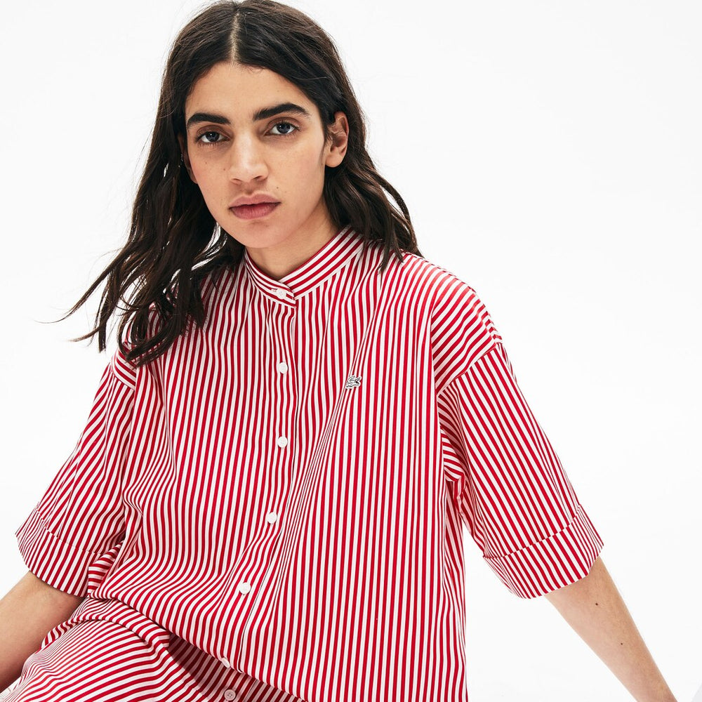 Women's LIVE Striped Cotton Maxi Dress / Lacoste