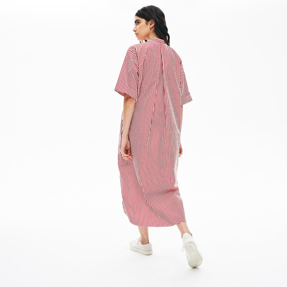 Women's LIVE Striped Cotton Maxi Dress / Lacoste