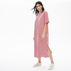 Women's LIVE Striped Cotton Maxi Dress / Lacoste