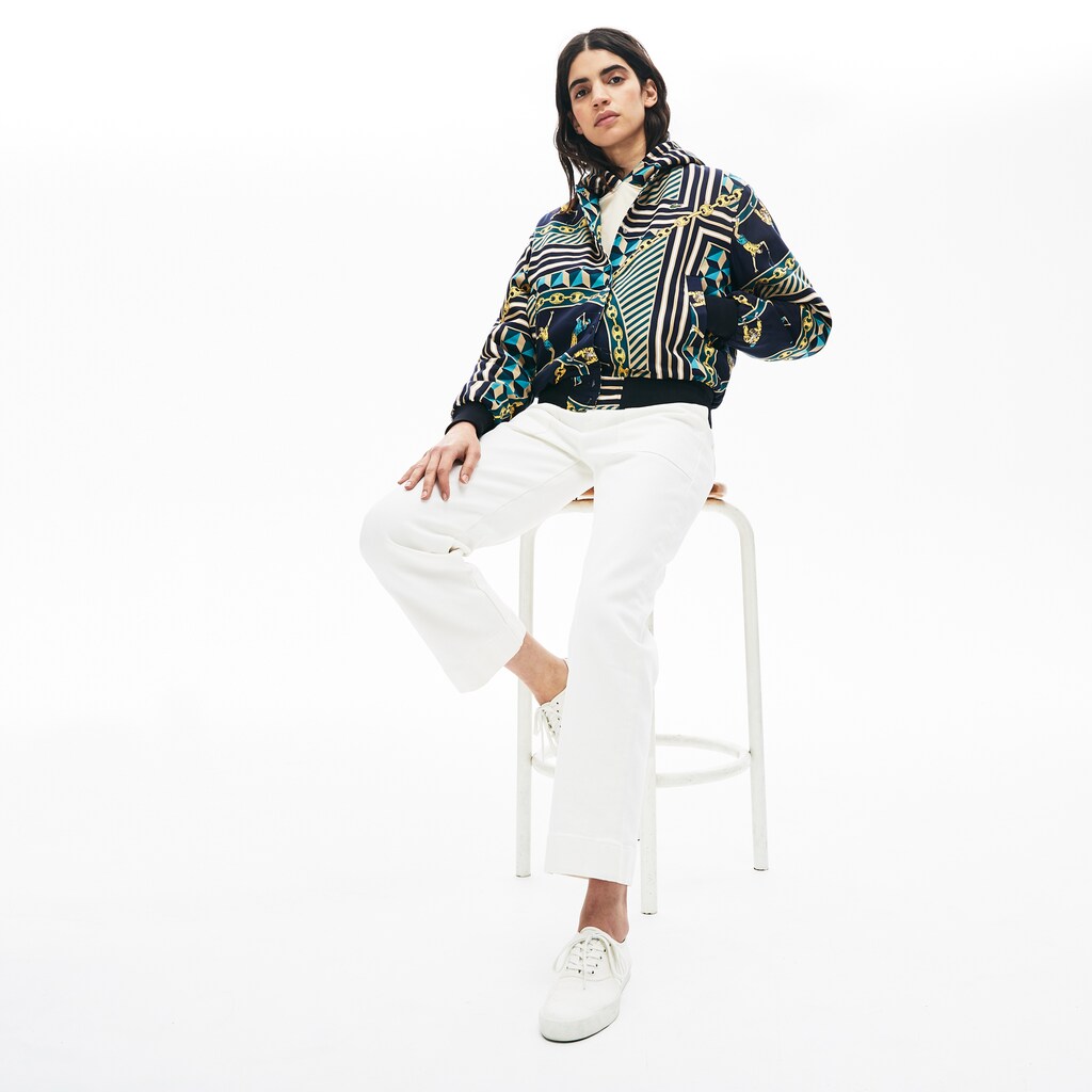 Women's LIVE Lightweight Scarf-Print Bomber Jacket / Lacoste