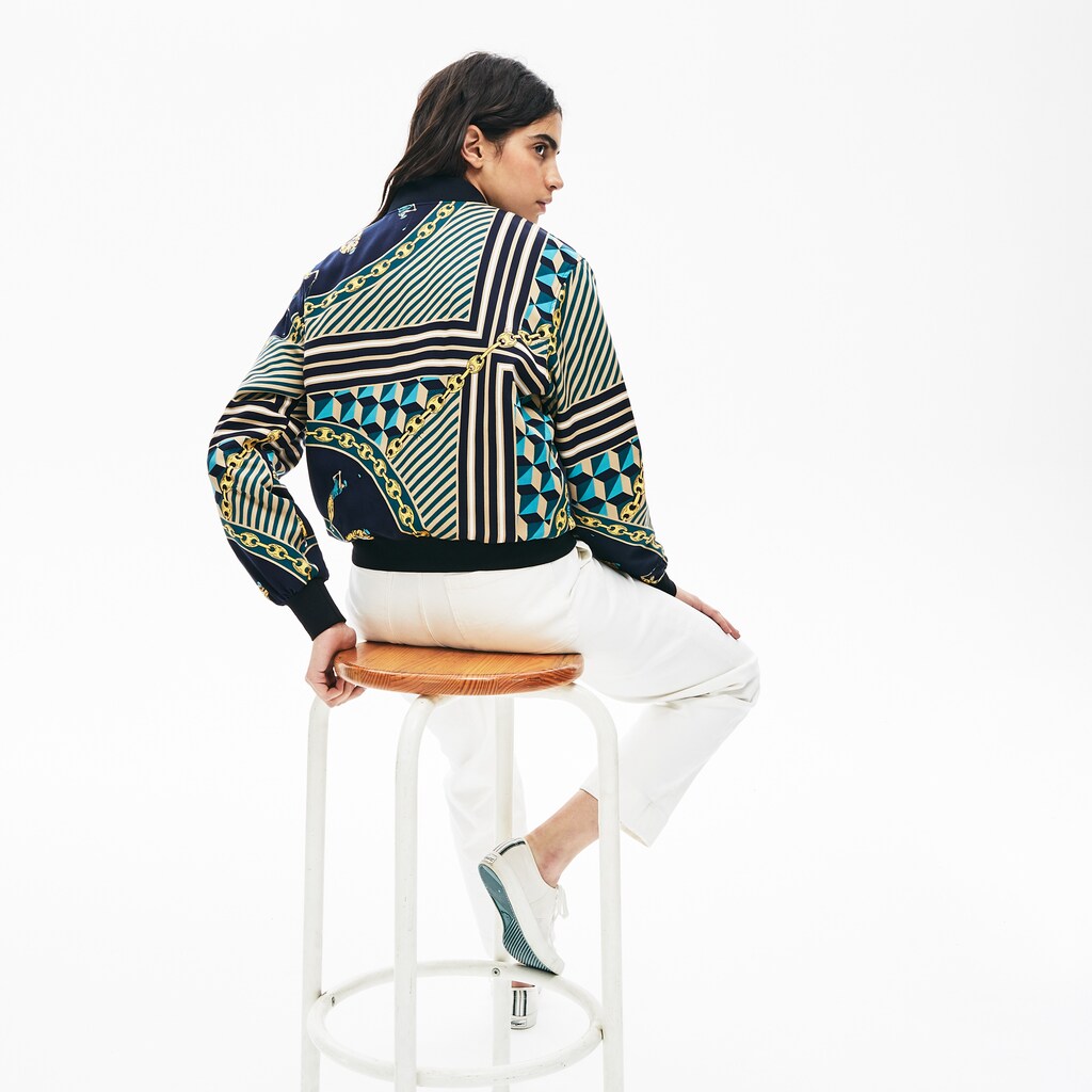 Women's LIVE Lightweight Scarf-Print Bomber Jacket / Lacoste