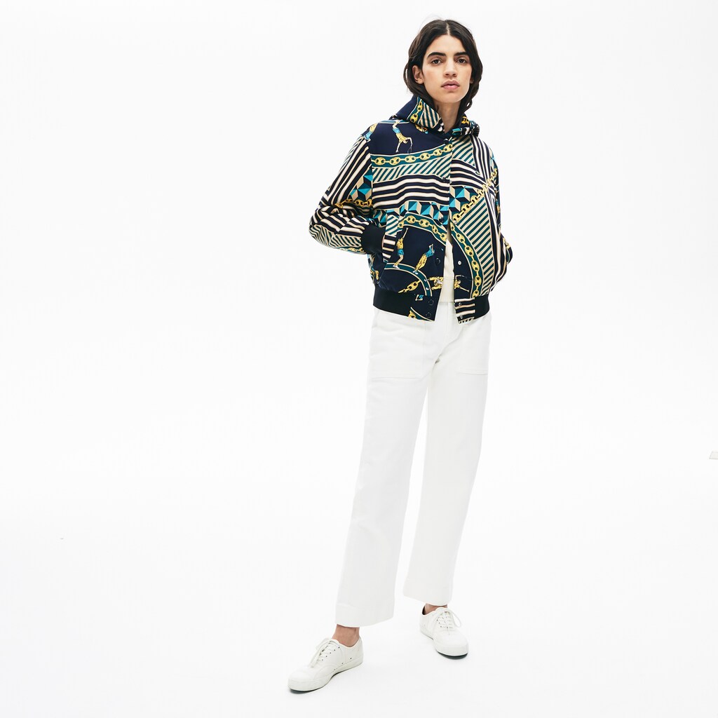 Women's LIVE Lightweight Scarf-Print Bomber Jacket / Lacoste