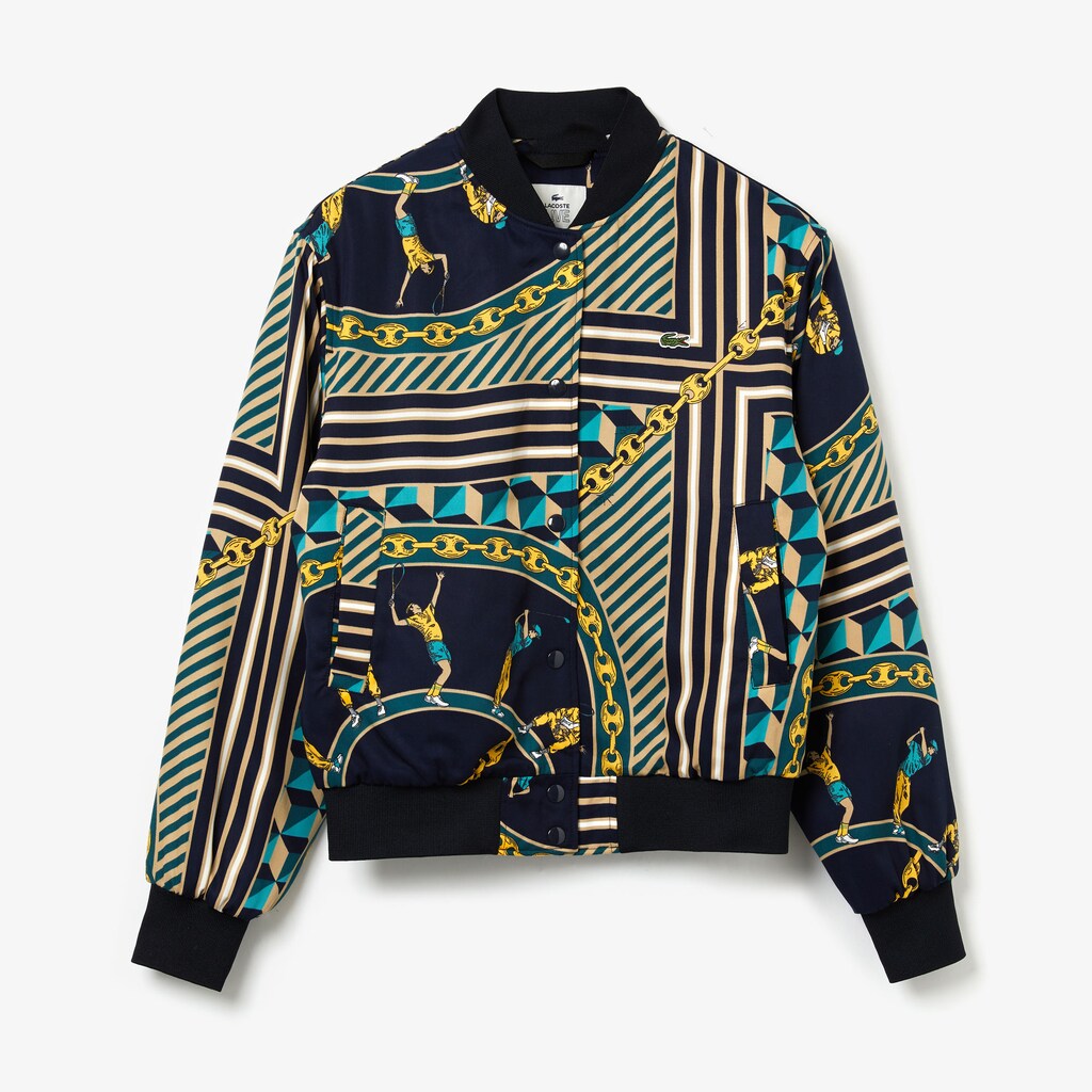 Women's LIVE Lightweight Scarf-Print Bomber Jacket / Lacoste
