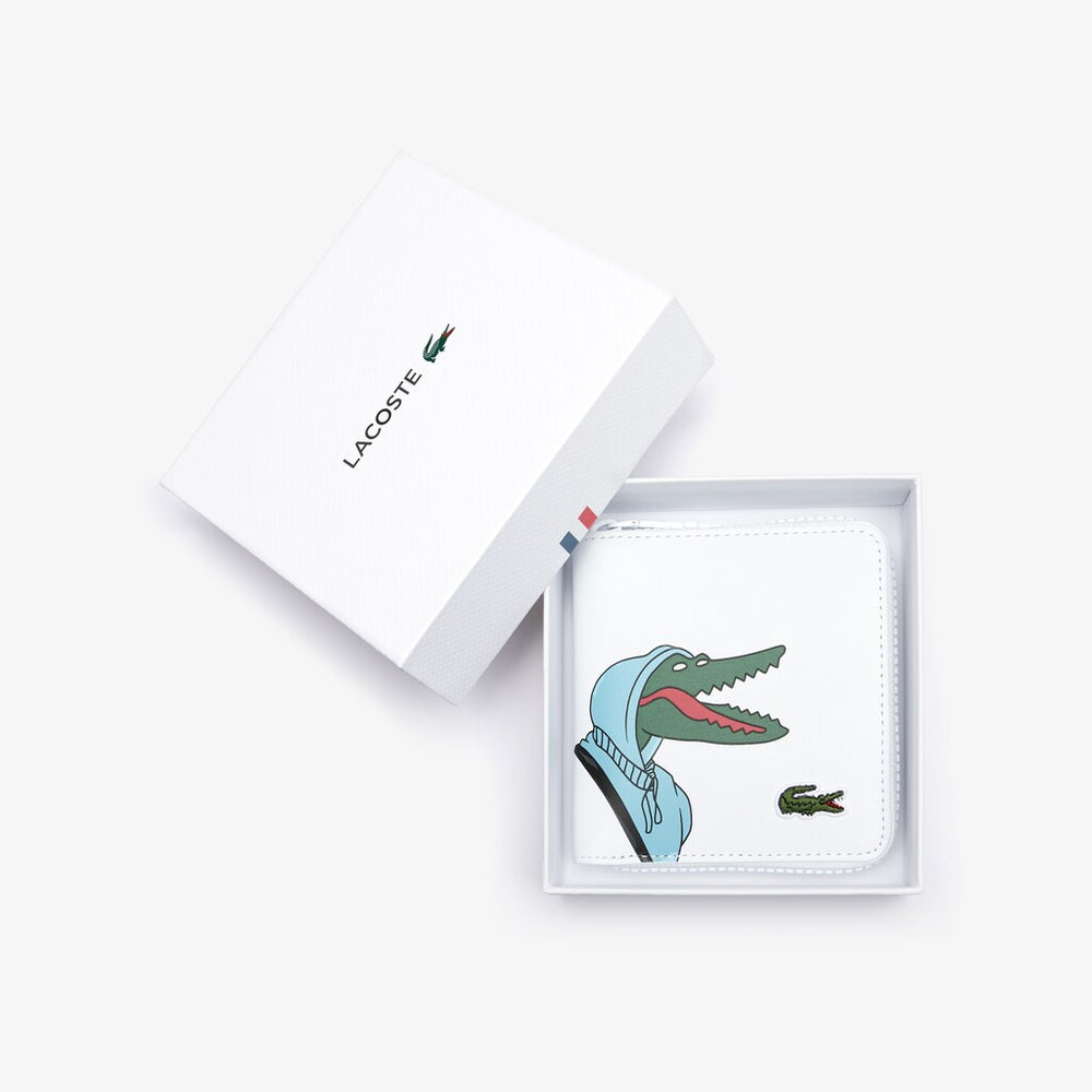 Men's Lacoste x Jean-Michel Tixier Fun Printed Leather Zippered Wallet / Lacoste