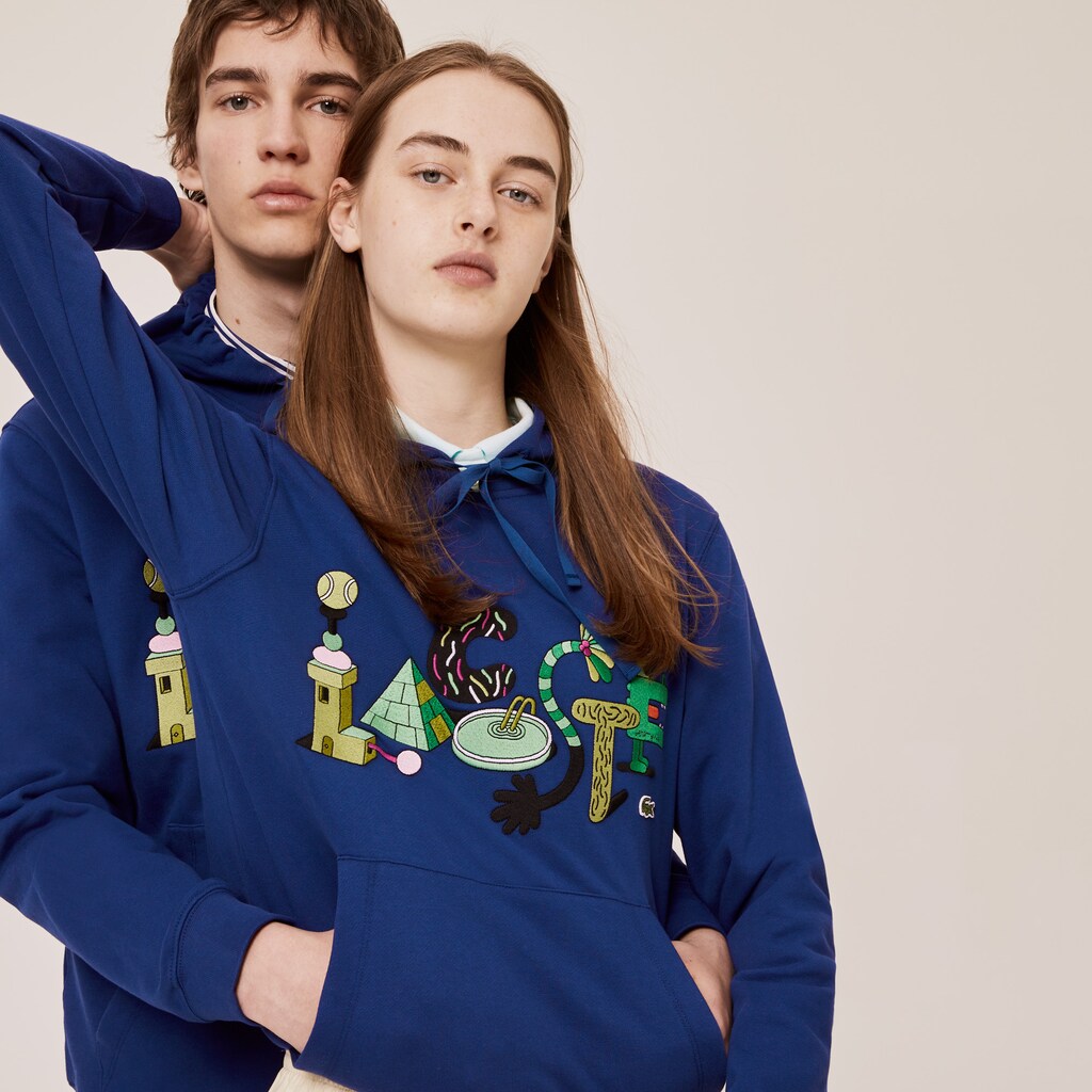 Unisex Lacoste x Jeremyville Print Hooded Sweatshirt / Lacoste
