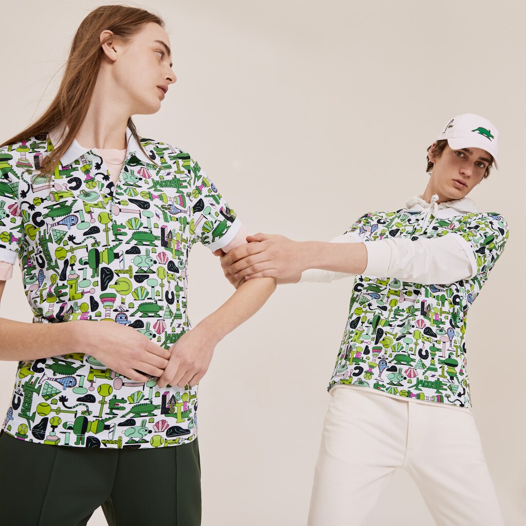Unisex Lacoste x Jeremyville Print Regular Fit Piqué Polo Shirt / Lacoste