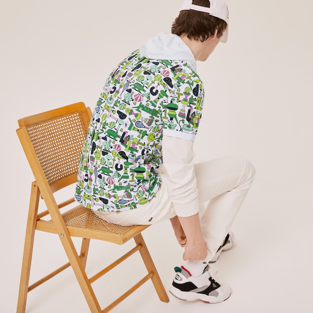 Unisex Lacoste x Jeremyville Print Regular Fit Piqué Polo Shirt / Lacoste
