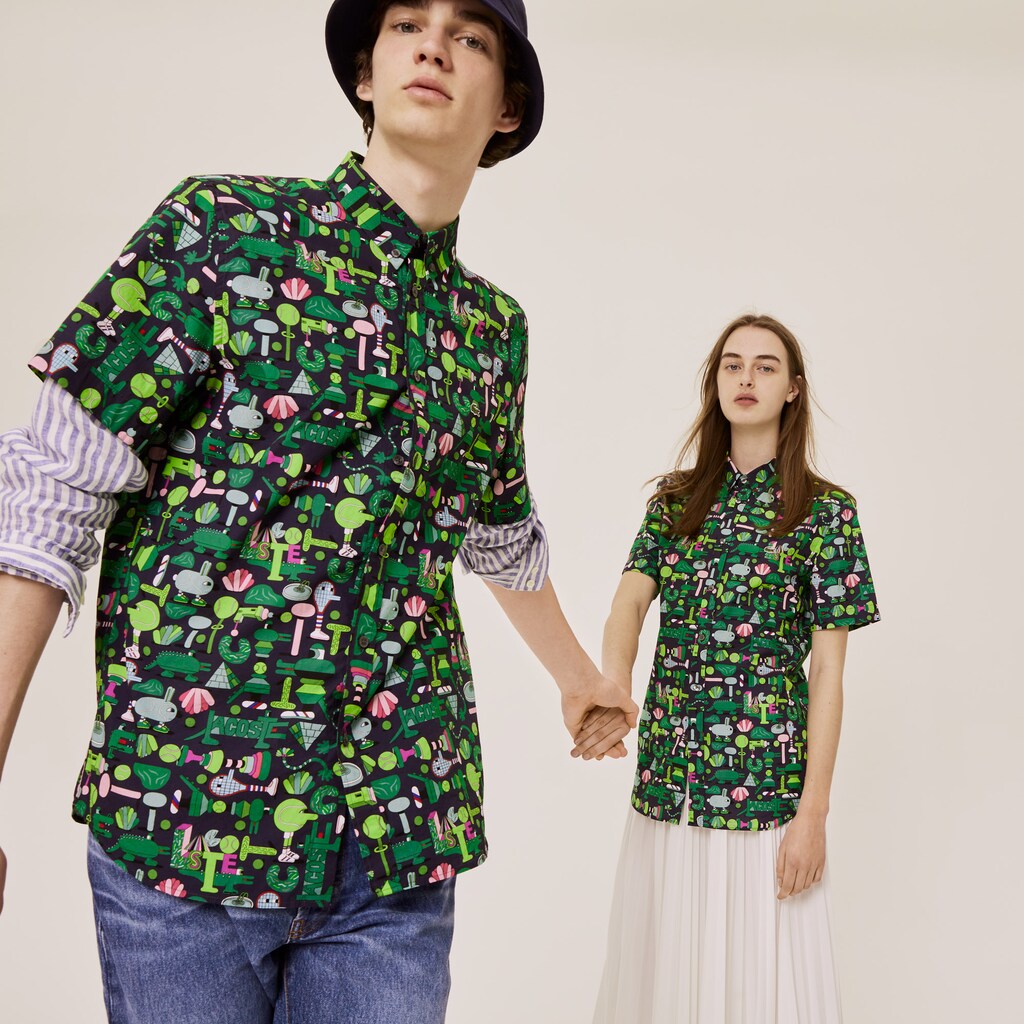 Unisex Lacoste x Jeremyville Regular Fit Cotton Shirt / Lacoste