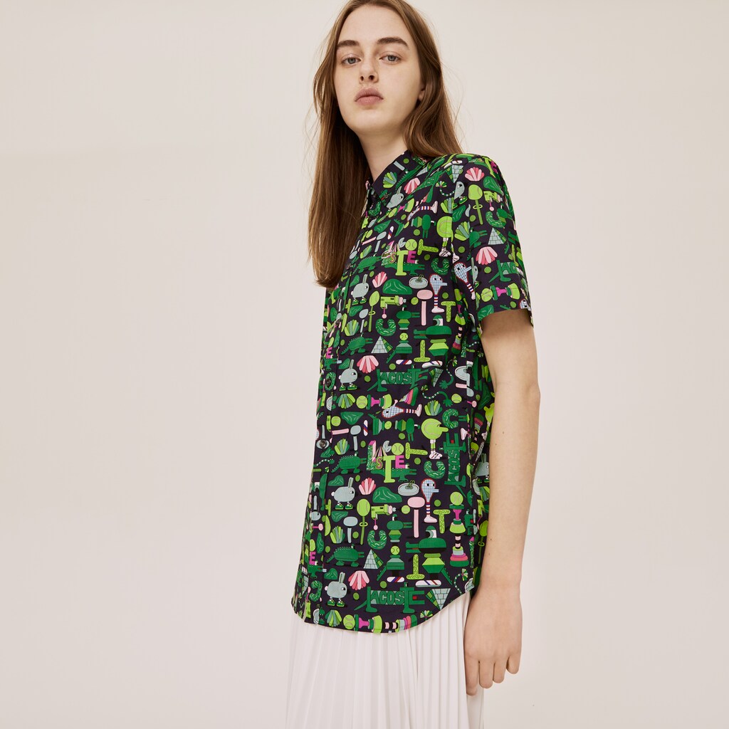 Unisex Lacoste x Jeremyville Regular Fit Cotton Shirt / Lacoste