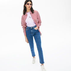 Women's LIVE High-Rise Washed Cotton Jeans / Lacoste