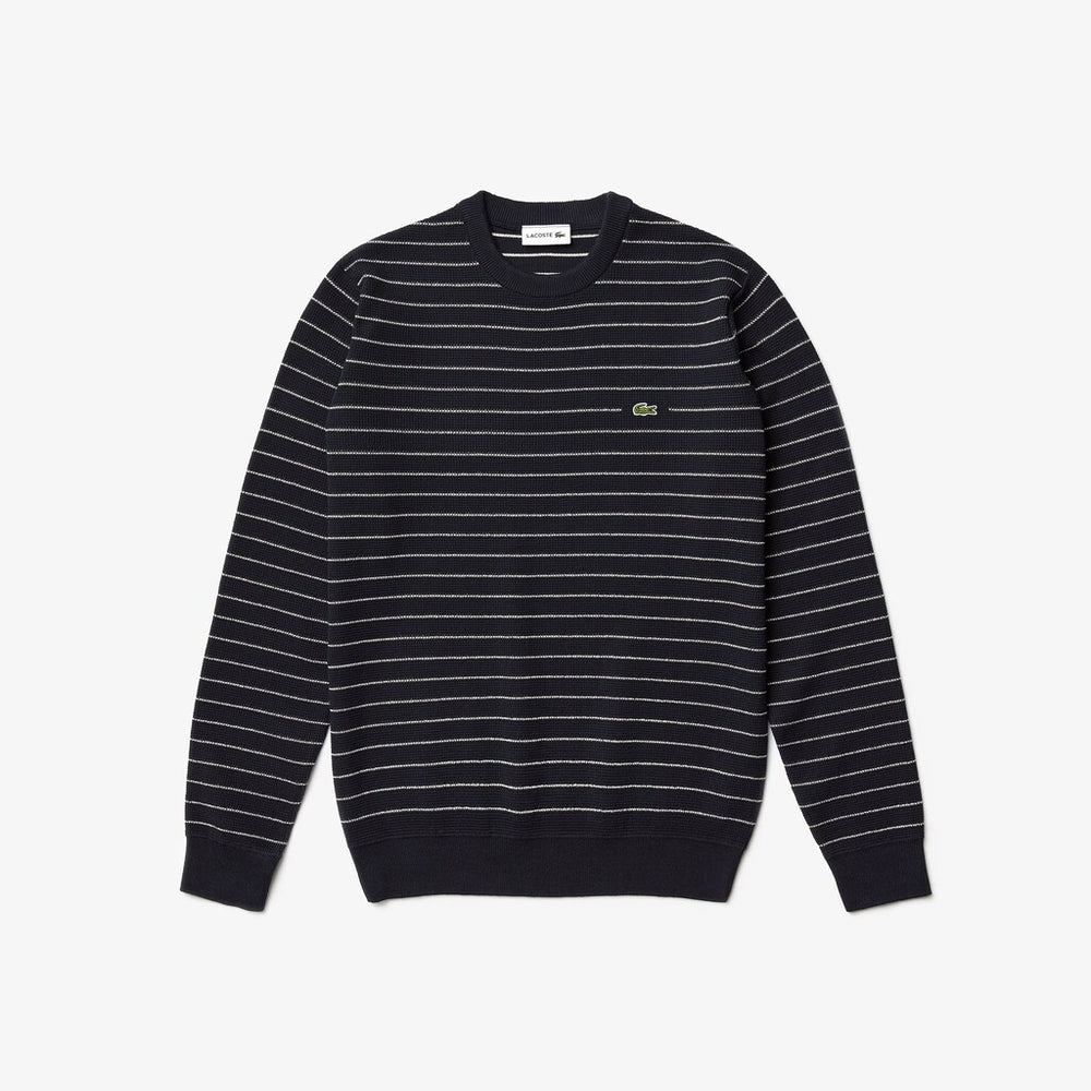 Men's Striped Textured Cotton Sweater / Lacoste