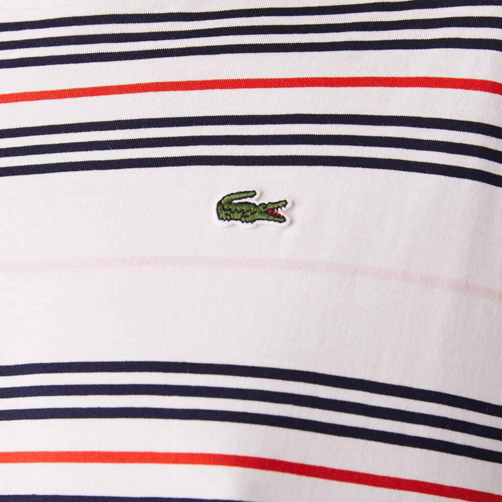 Women's Dissimilar Striped Pleated Jersey T-shirt Dress / Lacoste