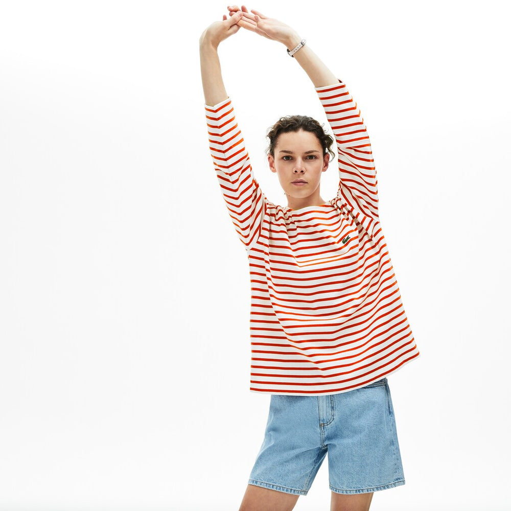 Women's Cotton Nautical Striped T-Shirt / Lacoste