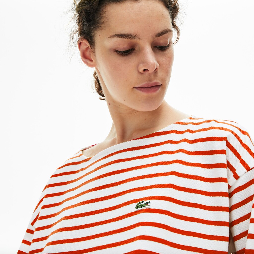 Women's Cotton Nautical Striped T-Shirt / Lacoste