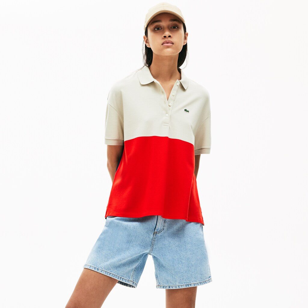 Women's Relaxed-Fit Lightweight Color-Block Piqué Polo / Lacoste
