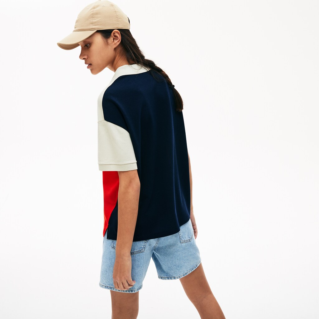 Women's Relaxed-Fit Lightweight Color-Block Piqué Polo / Lacoste