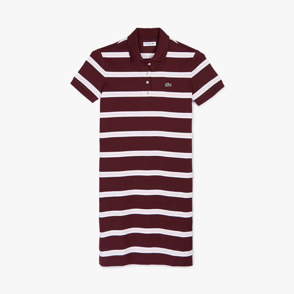 Women's Striped Stretch Cotton Polo Dress / Lacoste