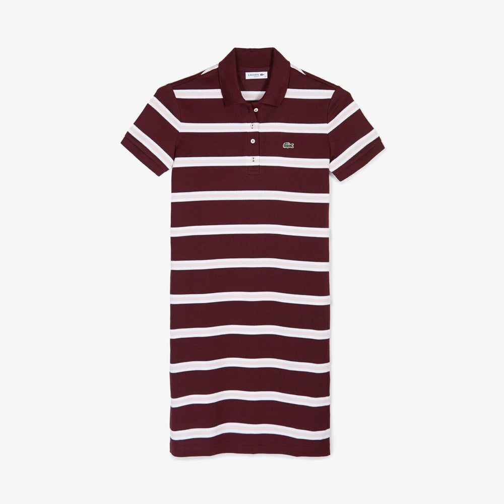 Women's Striped Stretch Cotton Polo Dress / Lacoste