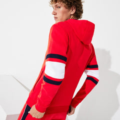 Men's SPORT Striped-Sleeve Hooded Zip Sweatshirt / Lacoste