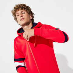 Men's SPORT Striped-Sleeve Hooded Zip Sweatshirt / Lacoste