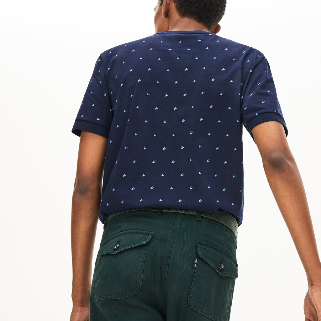 Men's Crewneck Mini Houndstooth Cotton T-shirt / Lacoste
