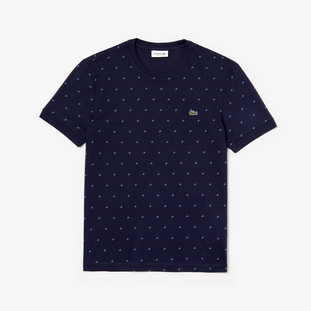 Men's Crewneck Mini Houndstooth Cotton T-shirt / Lacoste