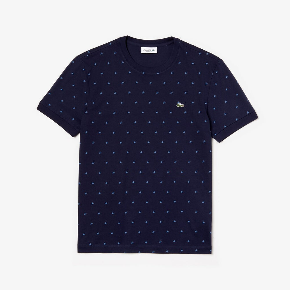 Men's Crewneck Mini Houndstooth Cotton T-shirt / Lacoste
