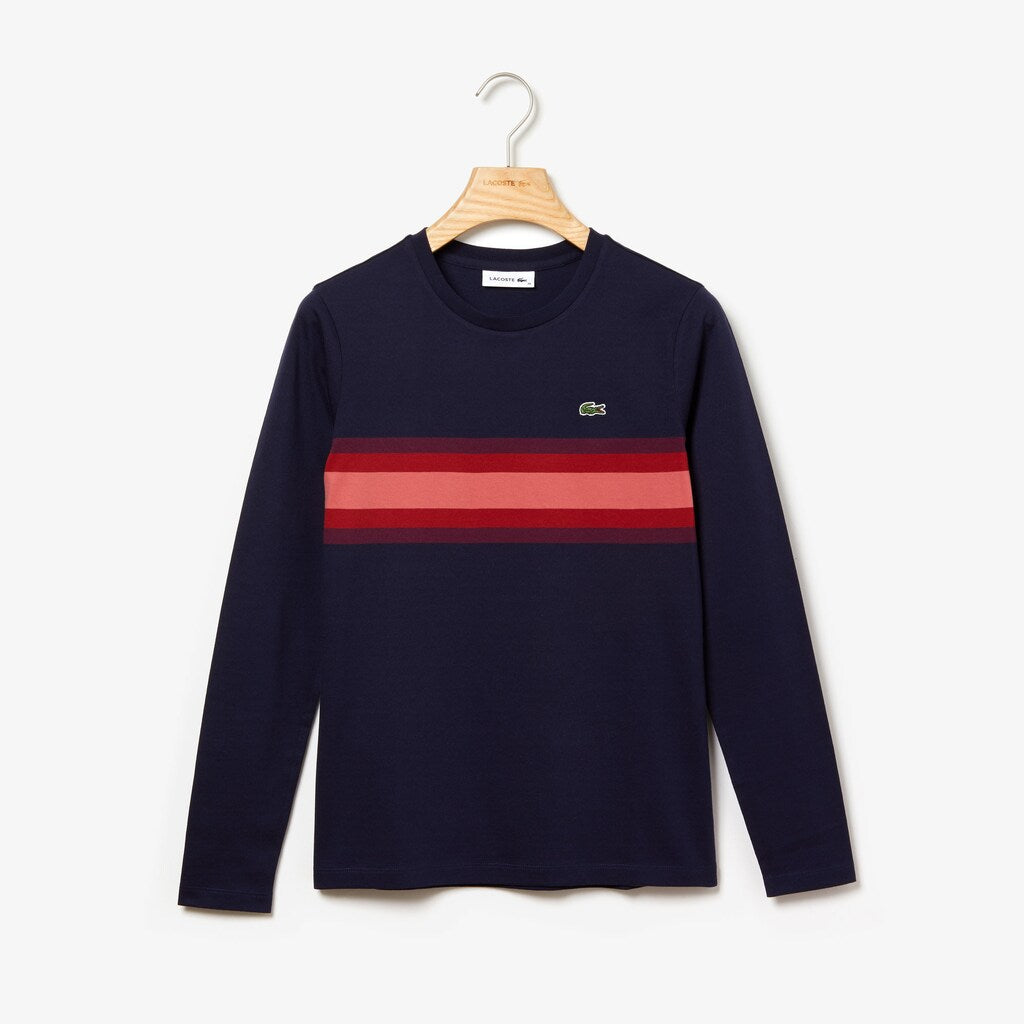 Women's Long Sleeve Multicolor Stripe T-Shirt / Lacoste